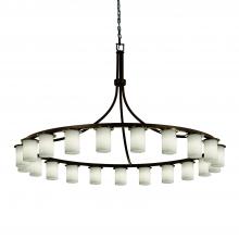 Justice Design Group FSN-8736-10-WEVE-DBRZ - Dakota Downlight 21-Light 1-Tier Chandelier