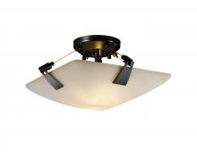 Justice Design Group FSN-9630-25-OPAL-MBLK-LED2-2000 - 14&#34; LED Semi-Flush Bowl w/ Tapered Clips