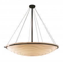 Justice Design Group PNA-9699-35-WAVE-DBRZ - 60&#34; Round Pendant Bowl w/ Ring