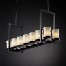 Justice Design Group GLA-8764-16-WHTW-MBLK-LED14-9800 - Dakota 14-Light Bridge LED Chandelier (Tall)