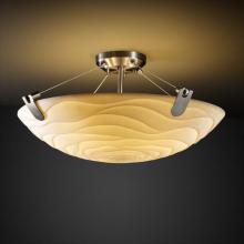 Justice Design Group PNA-9611-35-WAVE-NCKL-LED3-3000 - 18&#34; LED Semi-Flush Bowl w/ U-Clips