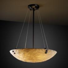 Justice Design Group PNA-9661-35-BMBO-MBLK-F3-LED3-3000 - 18&#34; LED Pendant Bowl w/ PAIR SQUARE W/ POINTS FINIALS