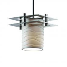 Justice Design Group POR-8165-10-WAVE-NCKL-BKCD-LED1-700 - Metropolis LED 1-Light Small Pendant (2 Flat Bars)