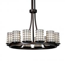 Justice Design Group WGL-8763-10-GRCB-NCKL - Dakota 12-Light Ring Chandelier (Tall)