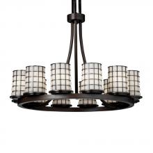 Justice Design Group WGL-8768-10-GRCB-NCKL - Dakota 12-Light Ring Chandelier (Short)