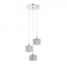 Kendal PF62-3LPA-CH - SHIMERA series 3-Light Chrome Pendant Pan