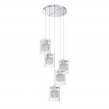 Kendal PF63-5LPA-CH - Politan series 5-Light Chrome Pendant Pan