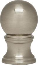 Satco Products Inc. 80/1880 - Satin Nickel Ball Finial; 1-1/4&#34; Height; 3/4&#34; Diameter; 1/4-27