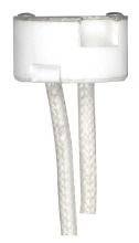 Satco Products Inc. 80/2159 - Porcelain Halogen Round Socket; 48&#34; Leads; G4-GX5.3-GY6.35 Base; SF-1 200C Leads; 3/8&#34;
