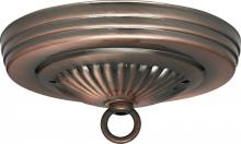 Satco Products Inc. 90/054 - Ribbed Canopy Kit; Antique Copper Finish; 5&#34; Diameter; 7/16&#34; Center Hole; 2-8/32 Bar Holes;