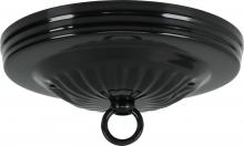 Satco Products Inc. 90/055 - Ribbed Canopy Kit; Black Finish; 5&#34; Diameter; 7/16&#34; Center Hole; 2-8/32 Bar Holes; Includes