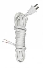 Satco Products Inc. 90/1413 - 12 Foot 18/2 SPT-2 105C Cord Set; White Finish; 72&#34; Hank; 150 Carton; Molded Polarized Plug;