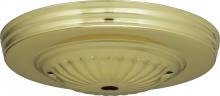 Satco Products Inc. 90/1674 - Ribbed Canopy; Canopy Only; Brass Finish; 5&#34; Diameter; 7/16&#34; Center Hole; 2 -8/32 Bar Holes