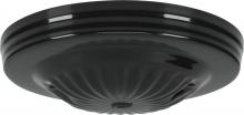 Satco Products Inc. 90/1677 - Ribbed Canopy; Canopy Only; Black Finish; 5&#34; Diameter; 7/16&#34; Center Hole; 2 -8/32 Bar Holes