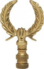 Satco Products Inc. 90/1745 - U-Shaped Leaf Brass Finial; 2-3/4&#34; Height; 1/4-27; Polished Brass Finish