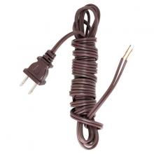 Satco Products Inc. 90/2035 - 12 Foot 18/2 SPT-1 105C Cord Set; Brown Finish; 72&#34; Hank; 150 Carton; Molded Polarized Plug;