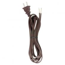 Satco Products Inc. 90/2039 - 9 Foot 18/2 SPT-2 105C Cord Set; Brown Finish; 36&#34; Hank; 150 Carton; Molded Polarized Plug;