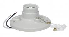 Satco Products Inc. 90/2639 - Glazed Porcelain On-Off Pull Chain Ceiling Receptacle; 7&#34; AWM B/W Leads 105C; Screw Terminals;