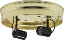 Satco Products Inc. 90/876 - 8&#34; 2-Light Ceiling Pan; Brass Finish; Includes Hardware; 60W Max