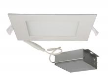 Satco Products Inc. S11613 - 12 watt LED Direct Wire Downlight; Edge-lit; 6 inch; 4000K; 120 volt; Dimmable; Square; Remote