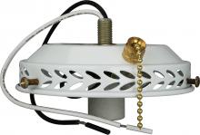 Satco Products Inc. SF77/461 - 4&#34; Wired Fan Light Holder With On-Off Pull Chain And Intermediate Socket; White Finish