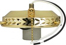 Satco Products Inc. SF77/462 - 4&#34; Wired Fan Light Holder With On-Off Pull Chain And Intermediate Socket; Brass Finish