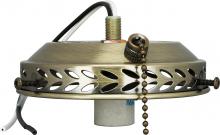 Satco Products Inc. SF77/466 - 4&#34; Wired Fan Light Holder With On-Off Pull Chain And Candelabra Socket; Antique Brass Finish