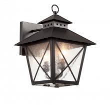 Trans Globe 40172 BK - 2LT-WALL LANTERN-LG- X- SEEDED