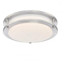 Westinghouse 6112300 - 11 in. 19W LED Flush Brushed Nickel Finish White Acrylic Shade