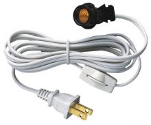 Westinghouse 7010800 - 6&#39; Cord Set with Snap-In Pigtail Candelabra Base Socket and Cord Switch White