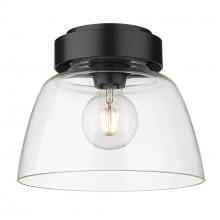Golden 0314-FM10 BLK-CLR - Remy Flush Mount - 10&#34; in Matte Black with Clear Glass Shade