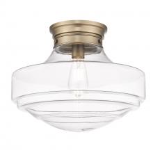 Golden 0508-LSF MBS-CLR - Ingalls Large Semi-Flush in Modern Brass and Clear Glass Shade