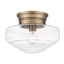 Golden 0508-SF MBS-CLR - Ingalls Semi-Flush in Modern Brass and Clear Glass Shade