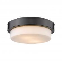 Golden 1270-11 BLK - Multi-Family 11&#34; Flush Mount in Matte Black with Opal Glass