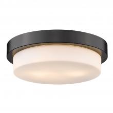 Golden 1270-13 BLK - Multi-Family 13&#34; Flush Mount in Matte Black with Opal Glass