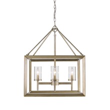 Golden 2073-4 WG-CLR - Smyth 4 Light Chandelier in White Gold with Clear Glass