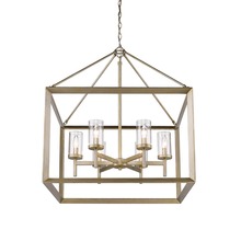 Golden 2073-6 WG-CLR - Smyth 6 Light Chandelier in White Gold with Clear Glass