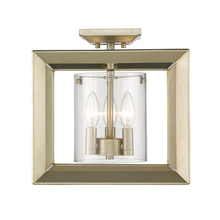 Golden 2073-SF12 WG-CLR - Smyth Semi-Flush (Low Profile) in White Gold with Clear Glass