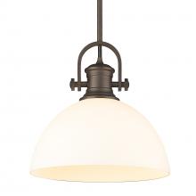 Golden 3118-L RBZ-OP - Hines 1-Light Pendant in Rubbed Bronze with Opal Glass