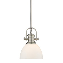 Golden 3118-M1L PW-OP - Hines Mini Pendant in Pewter with Opal Glass