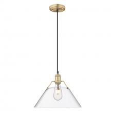 Golden 3306-L BCB-CLR - Orwell BCB Large Pendant - 14&#34; in Brushed Champagne Bronze with Clear Glass