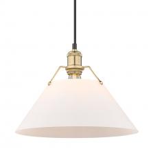 Golden 3306-L BCB-OP - Orwell BCB Large Pendant - 14&#34; in Brushed Champagne Bronze with Opal Glass