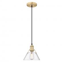Golden 3306-S BCB-CLR - Orwell BCB Small Pendant - 7&#34; in Brushed Champagne Bronze with Clear Glass