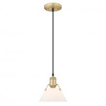 Golden 3306-S BCB-OP - Orwell BCB Small Pendant - 7&#34; in Brushed Champagne Bronze with Opal Glass