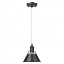 Golden 3306-S BLK-BLK - Orwell BLK Small Pendant - 7&#34; in Matte Black with Matte Black shade