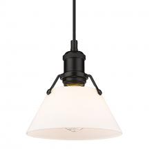 Golden 3306-S BLK-OP - Orwell BLK Small Pendant - 7&#34; in Matte Black with Opal Glass