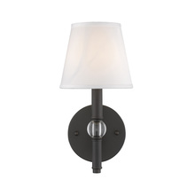 Golden 3500-1W RBZ-CWH - Waverly 1 Light Wall Sconce in Rubbed Bronze with Classic White Shade