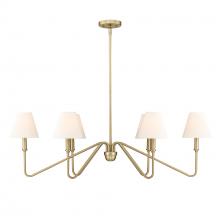 Golden 3690-LP BCB-IL - Kennedy BCB Linear Pendant in Brushed Champagne Bronze with Ivory Linen Shade