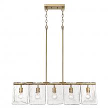 Golden 6072-LP MBS-HWG - Serenity Linear Pendant in Modern Brass with Hammered Water Glass Shade