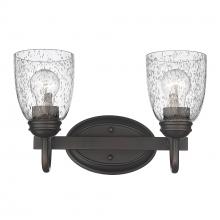 Golden 8001-BA2 RBZ-SD - Parrish RBZ 2 Light Bath Vanity in Rubbed Bronze with Seeded Glass Shade